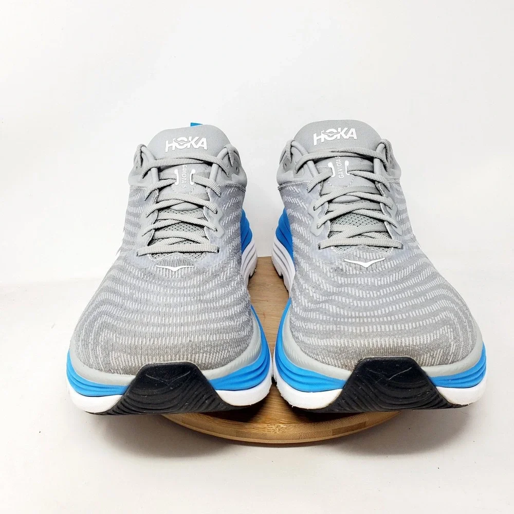 Hoka One One Gaviota 5 Shoes Mens 13 2E WIDE Grey Blue Walking Running Sneaker
